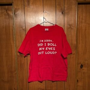 2XL Red Graphic T-Shirt with Humorous Text